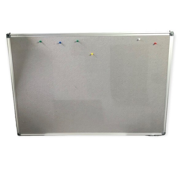 Large Grey Wall Mounted Office Home Framed Pin Notice Board - Picture 2 of 4